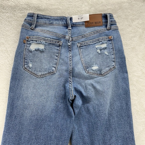 Judy Blue High Waist Straight Fit Distressed Denim Jeans Size 5/27 New W/Tags - Picture 13 of 16